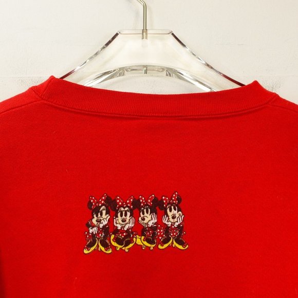 VINTAGE DISNEY MICKEY Women's Red Sweater 2X XXL Oversized Stretch Crewneck - Picture 10 of 12
